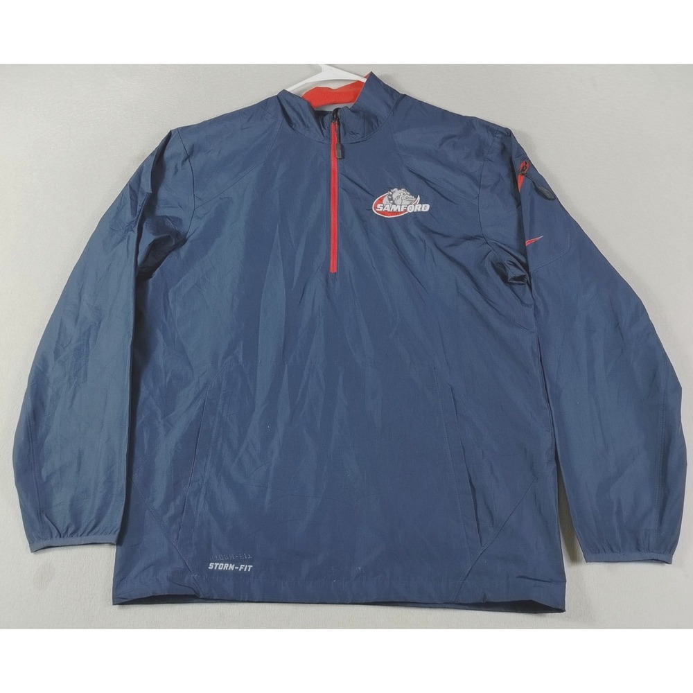 Nike Jacket Mens Small Blue Samford Bulldogs NCAA Football Storm-FIT 548185-421